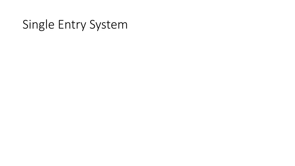 single entry system 1