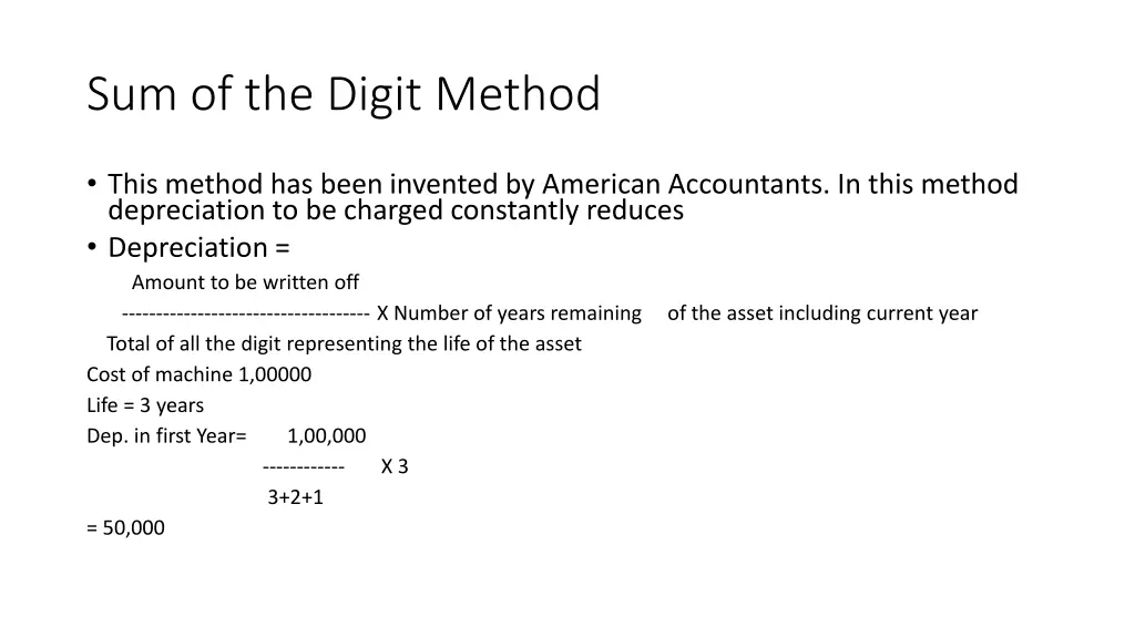sum of the digit method
