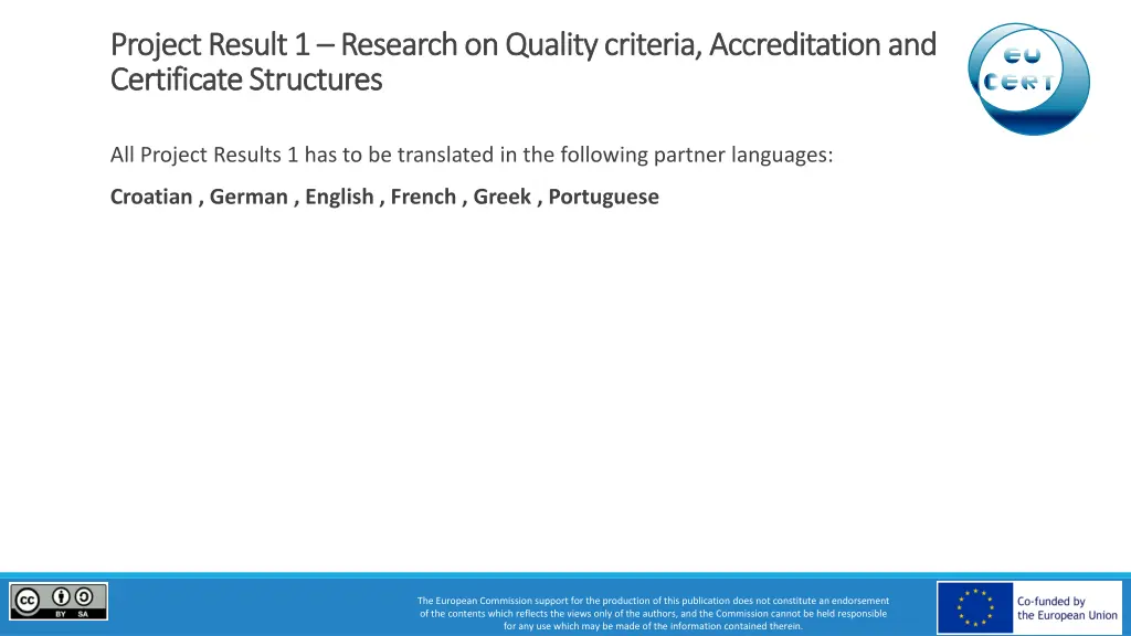 project project result certificate structures