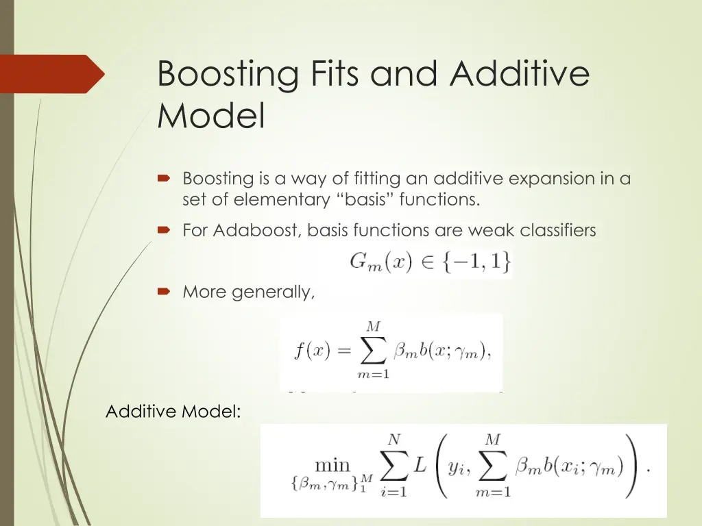boosting fits and additive model