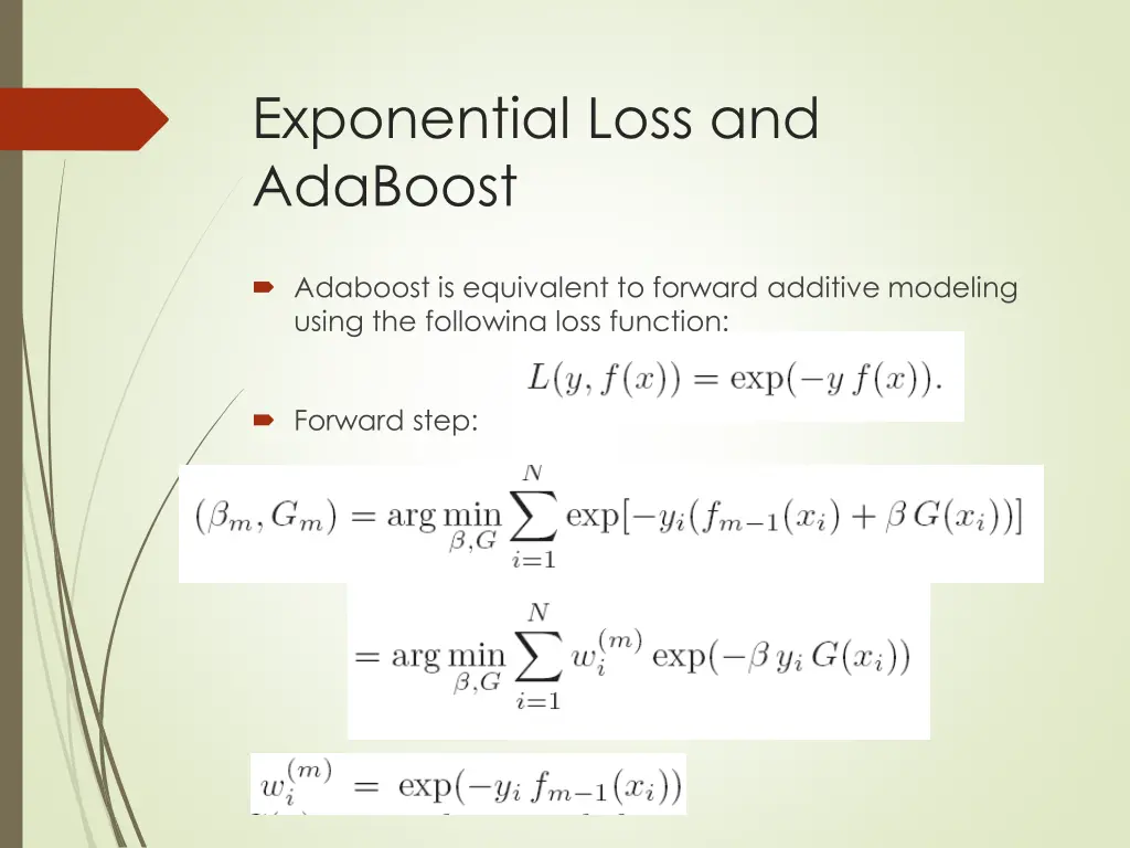 exponential loss and adaboost