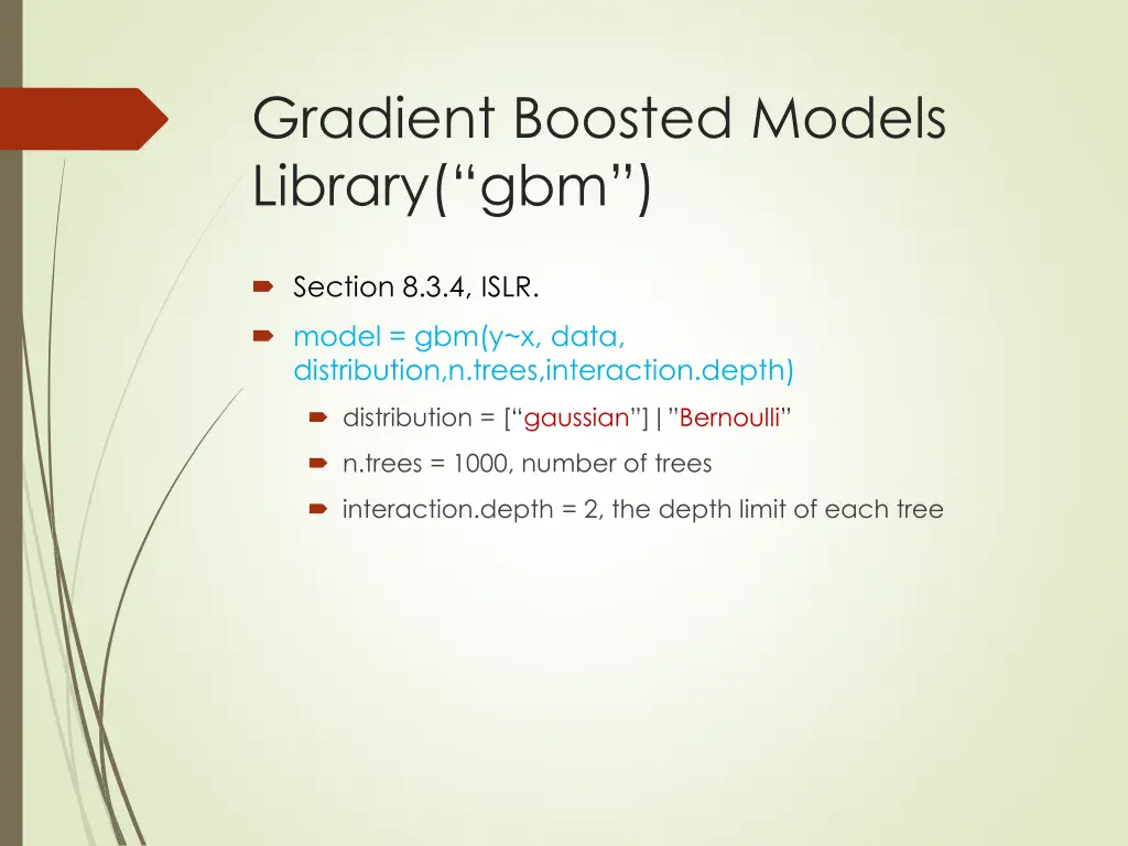 gradient boosted models library gbm
