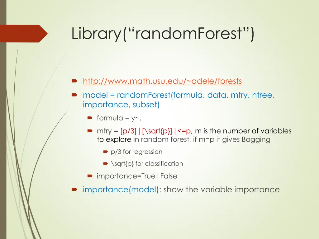 library randomforest