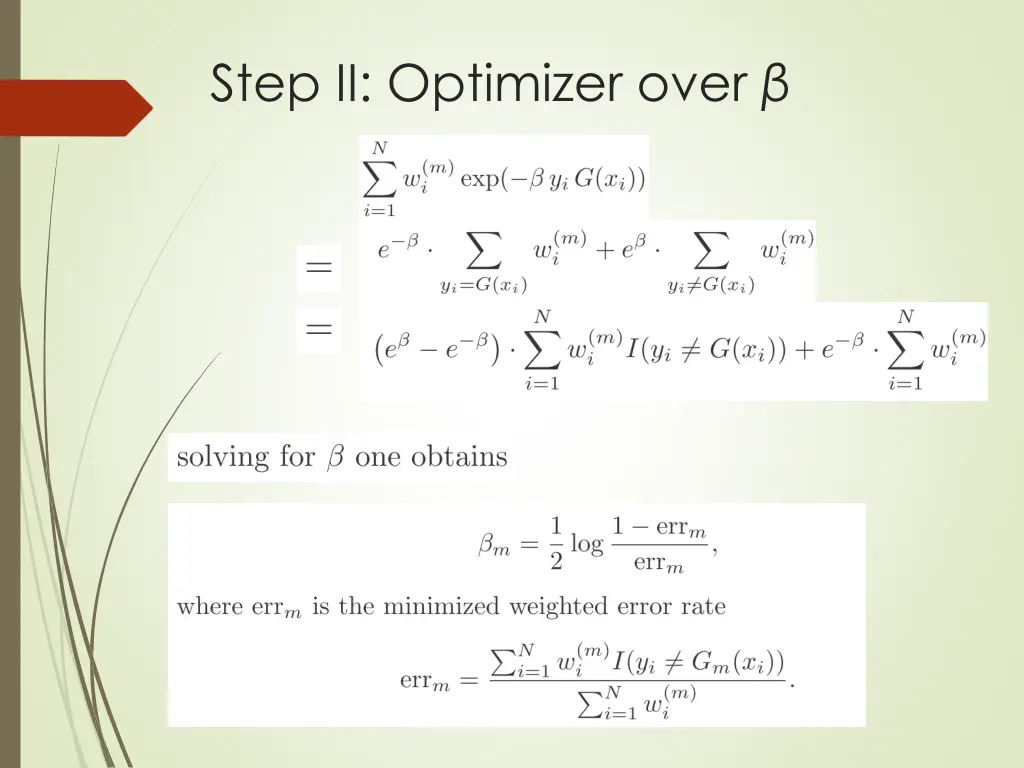 step ii optimizer over