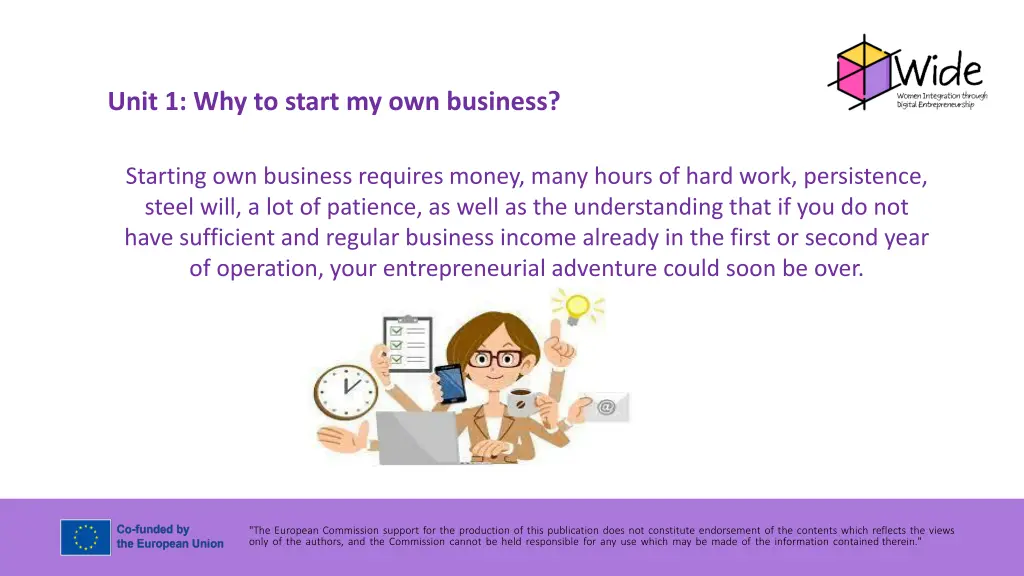 unit 1 why to start my own business