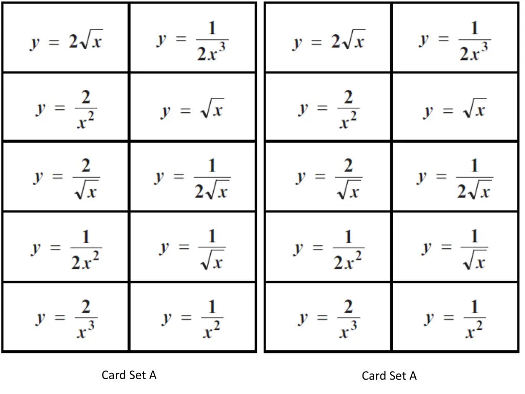 card set a