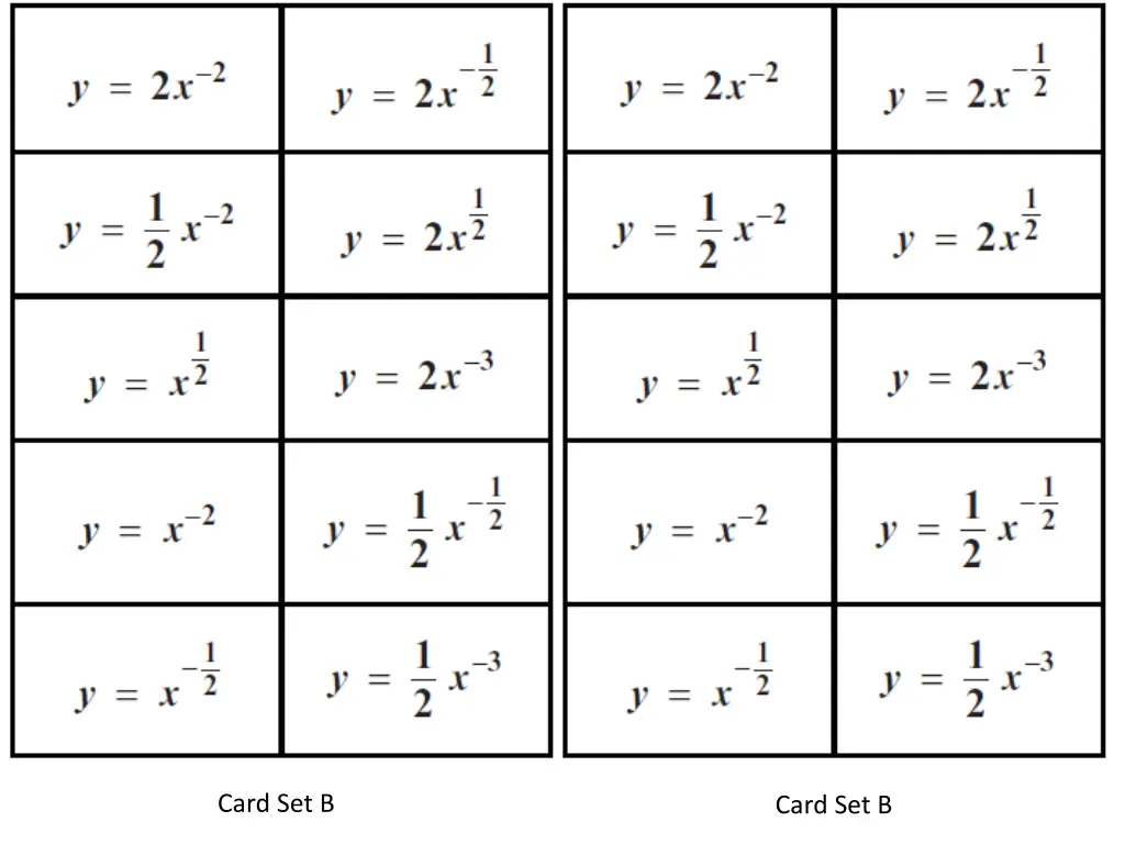 card set b