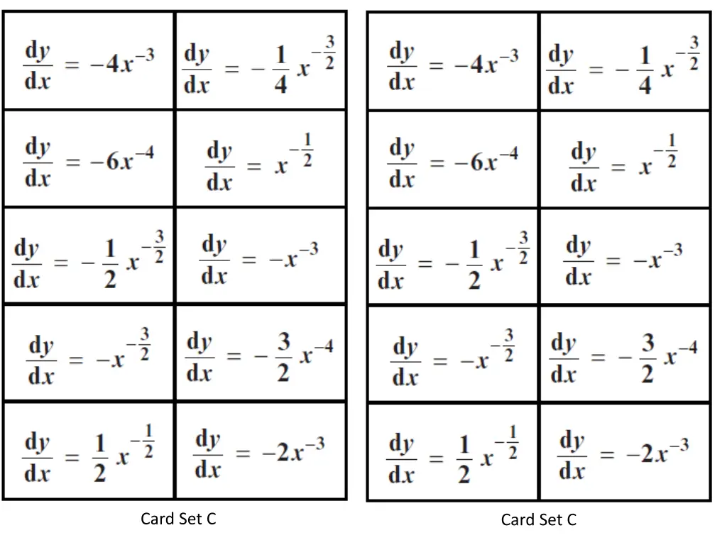 card set c