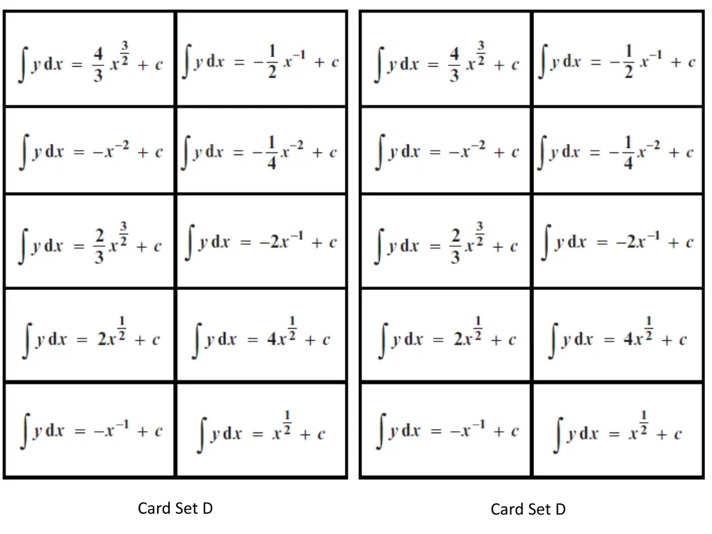 card set d