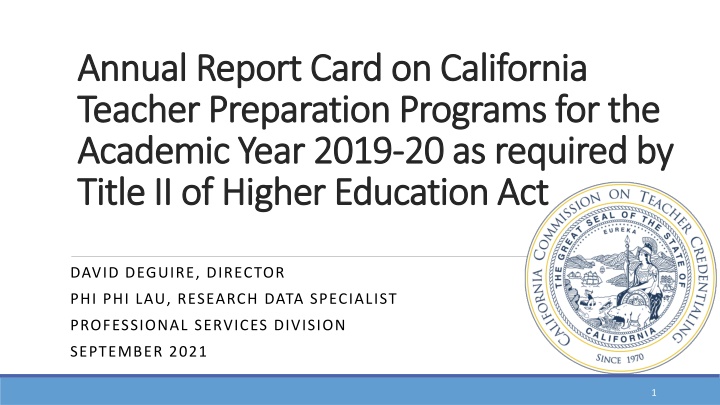 annual report card on california annual report