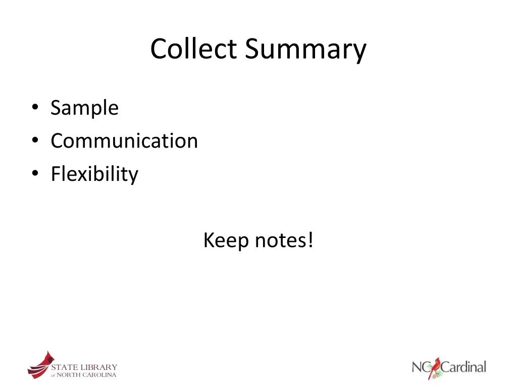 collect summary