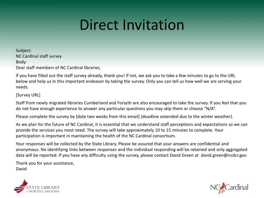 direct invitation