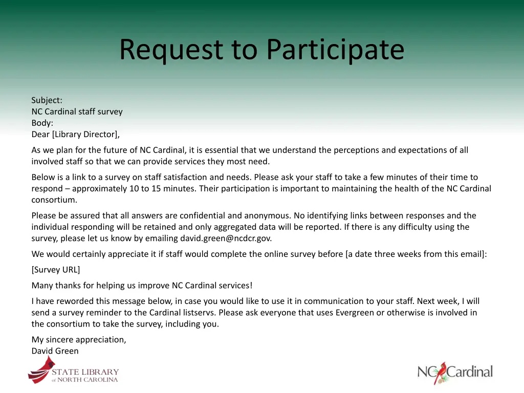 request to participate