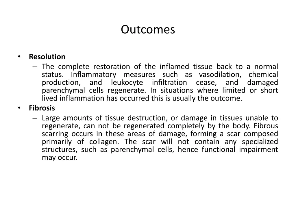 outcomes