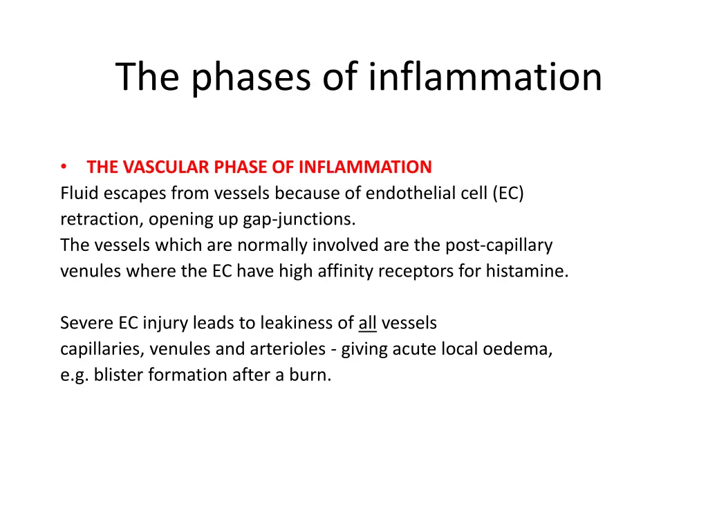 the phases of inflammation 1