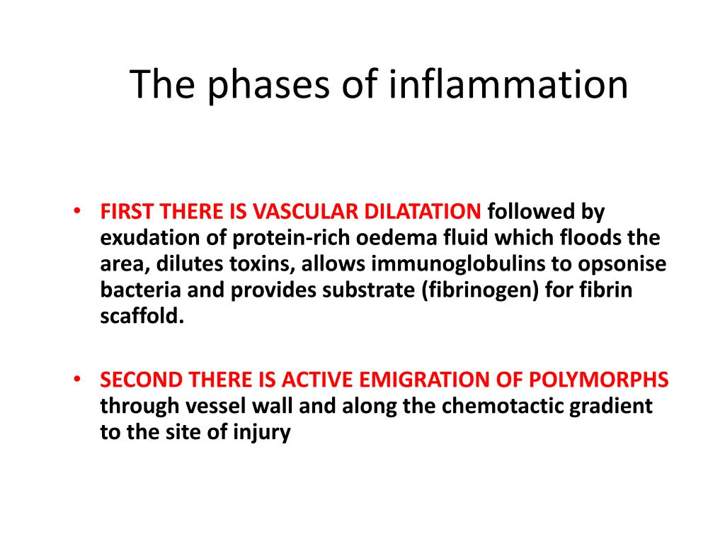 the phases of inflammation