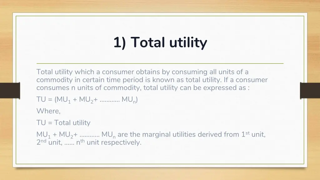 1 total utility