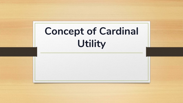 concept of cardinal utility