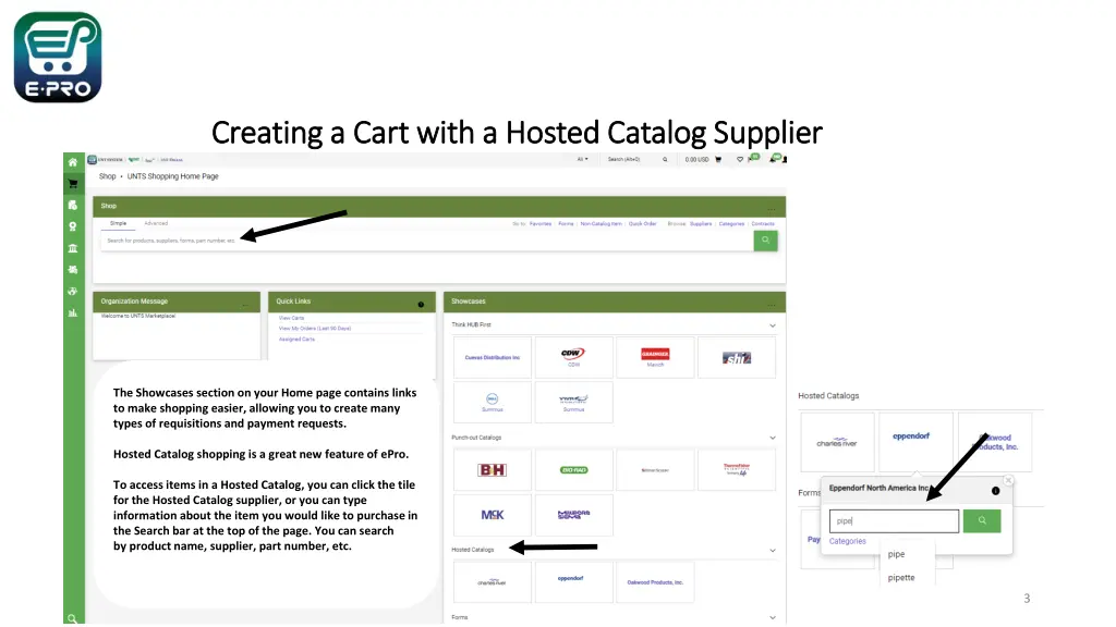 creating a cart with a hosted catalog creating 1