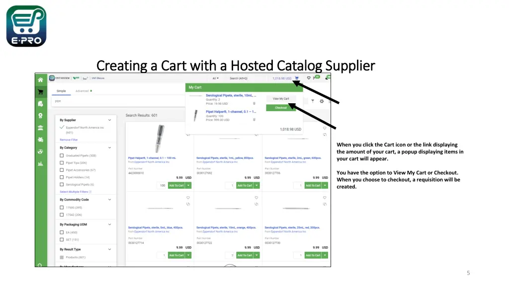creating a cart with a hosted catalog creating 3
