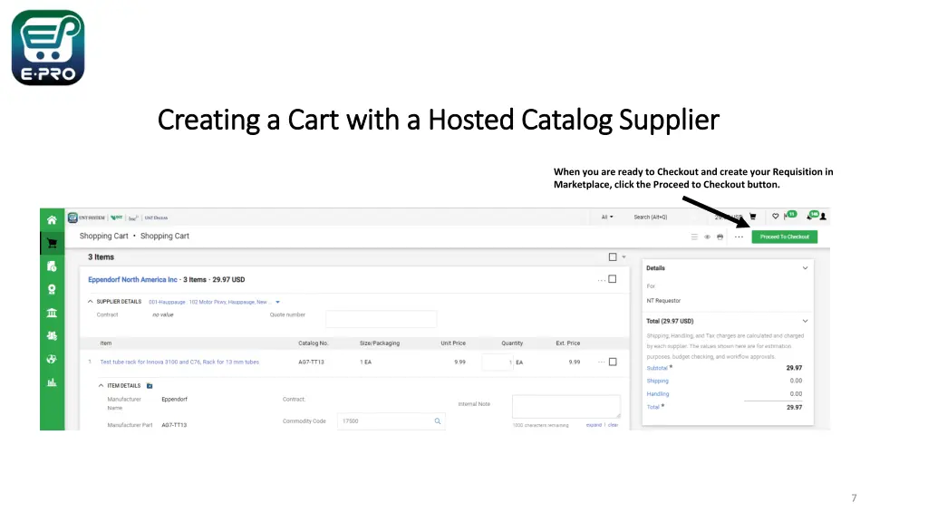 creating a cart with a hosted catalog creating 5