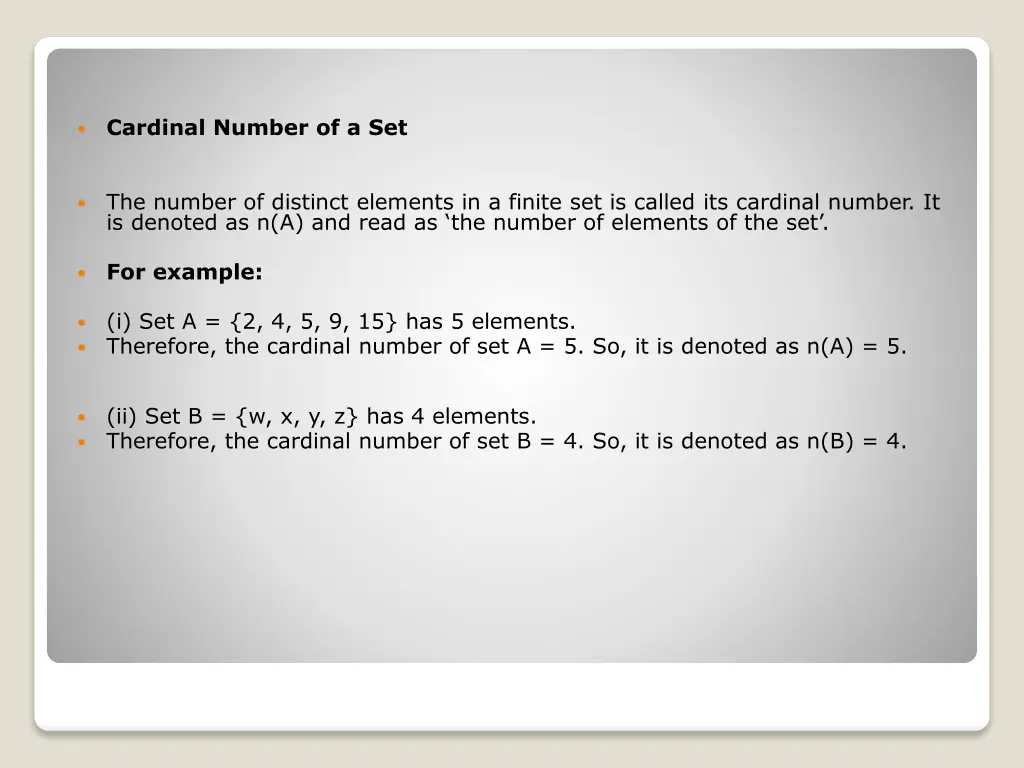 cardinal number of a set 1