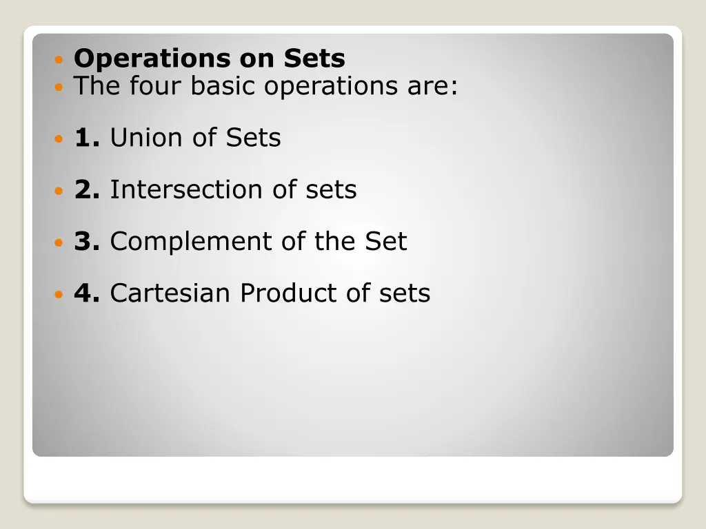 operations on sets the four basic operations are