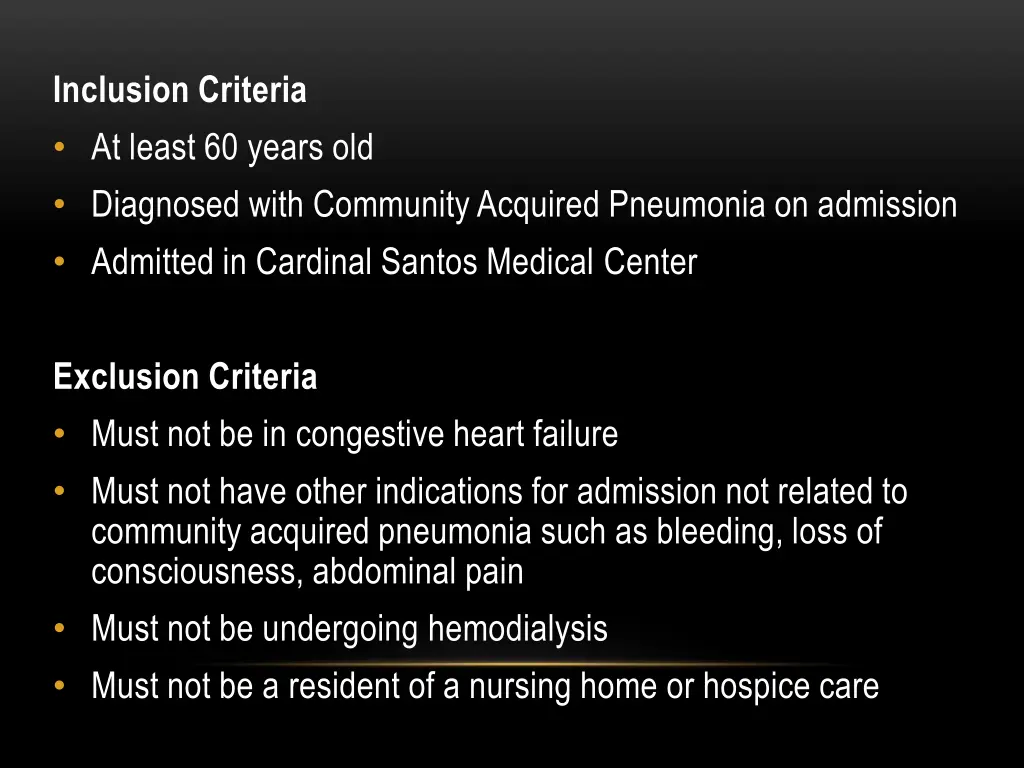 inclusion criteria at least 60 years