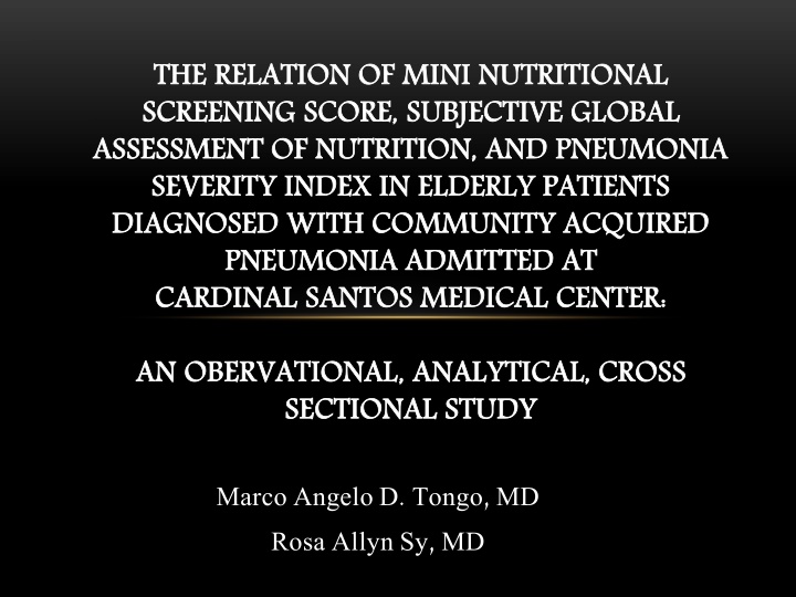 the screening assessment of nutrition