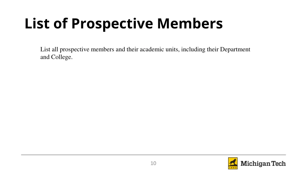 list of prospective members
