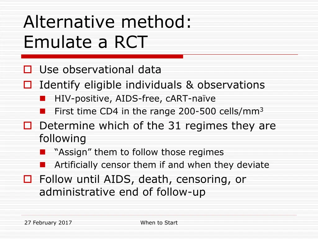 alternative method emulate a rct