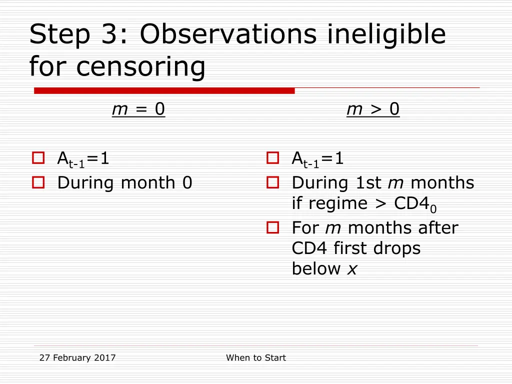 step 3 observations ineligible for censoring