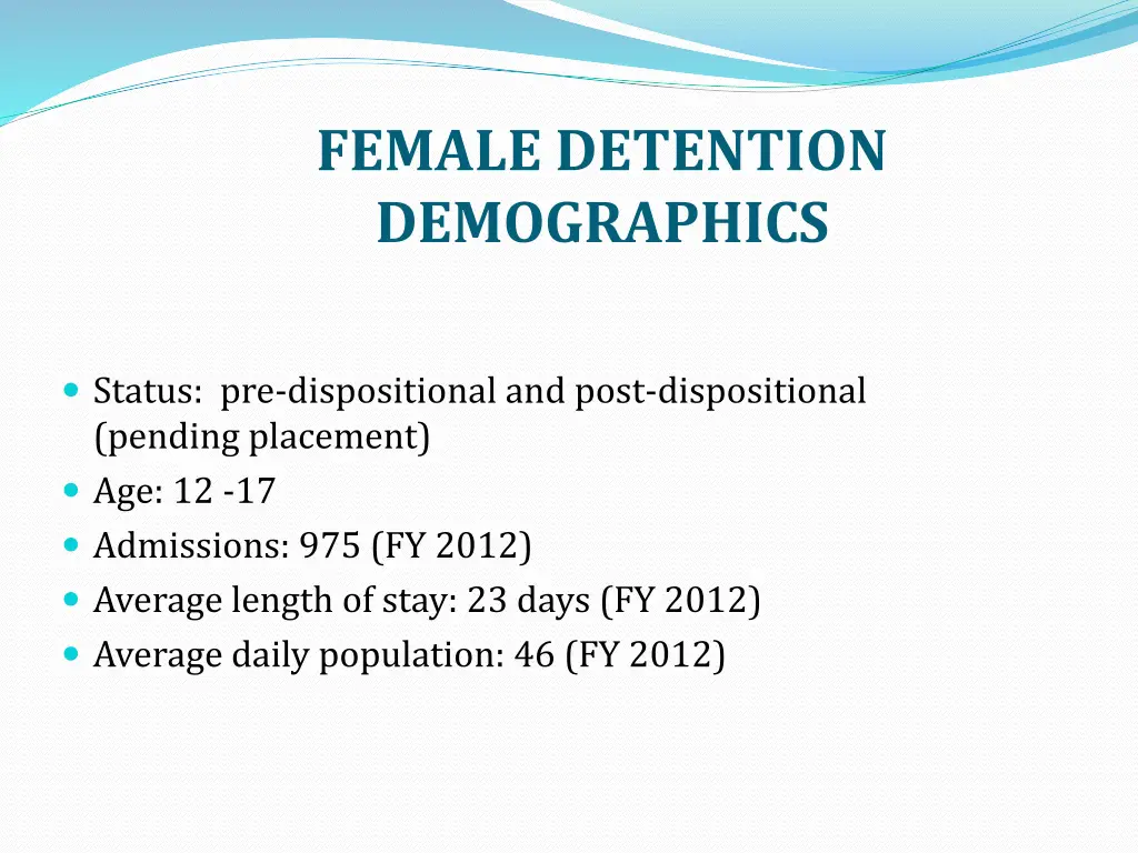 female detention demographics