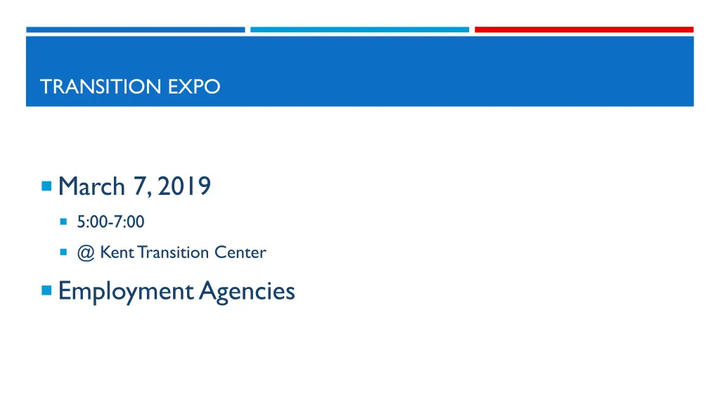 transition expo