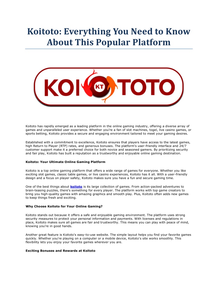 koitoto everything you need to know about this