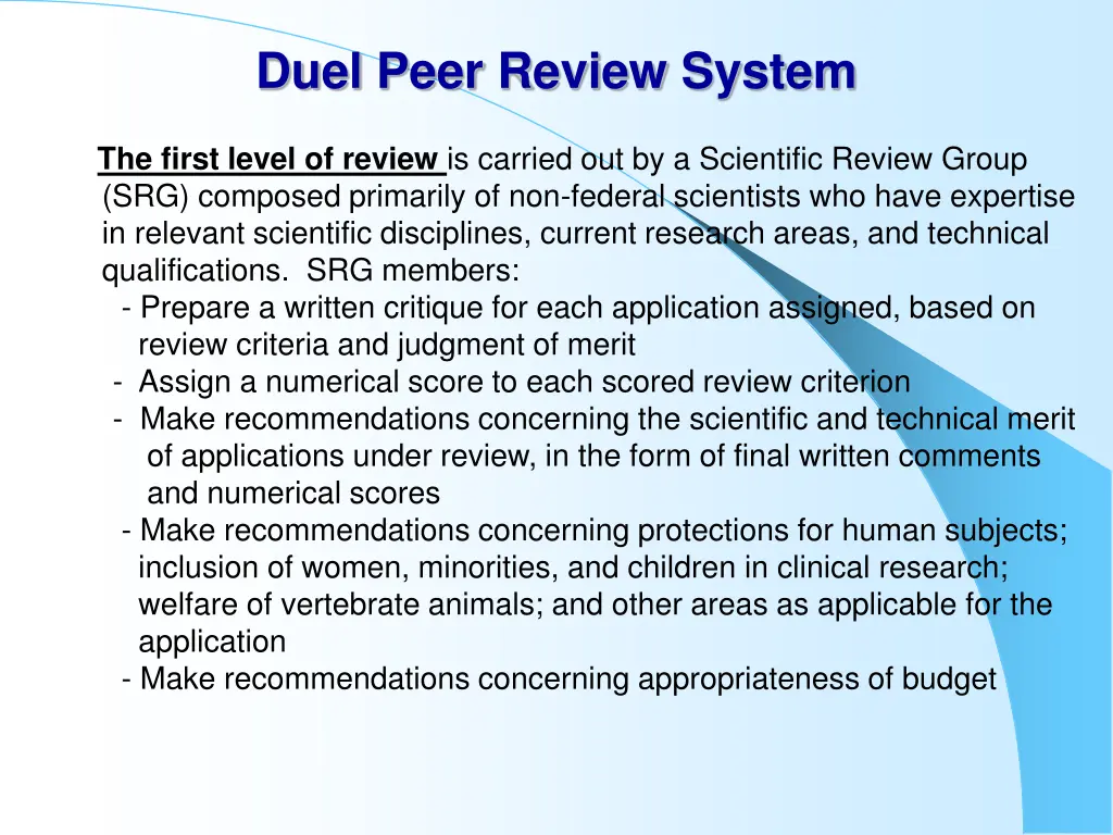 duel peer review system
