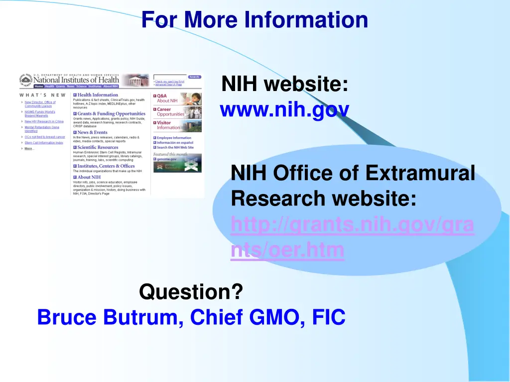for more information