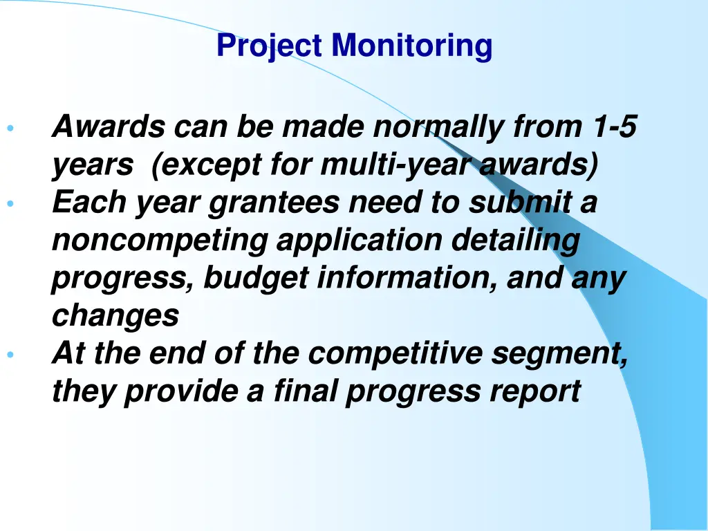 project monitoring