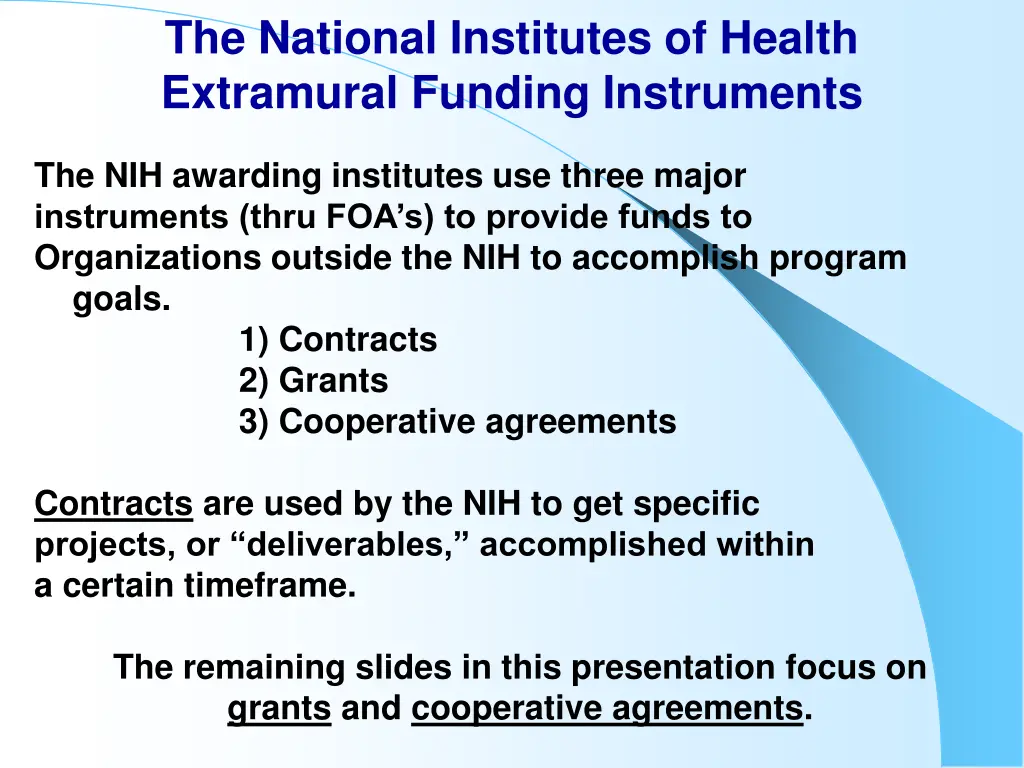 the national institutes of health extramural