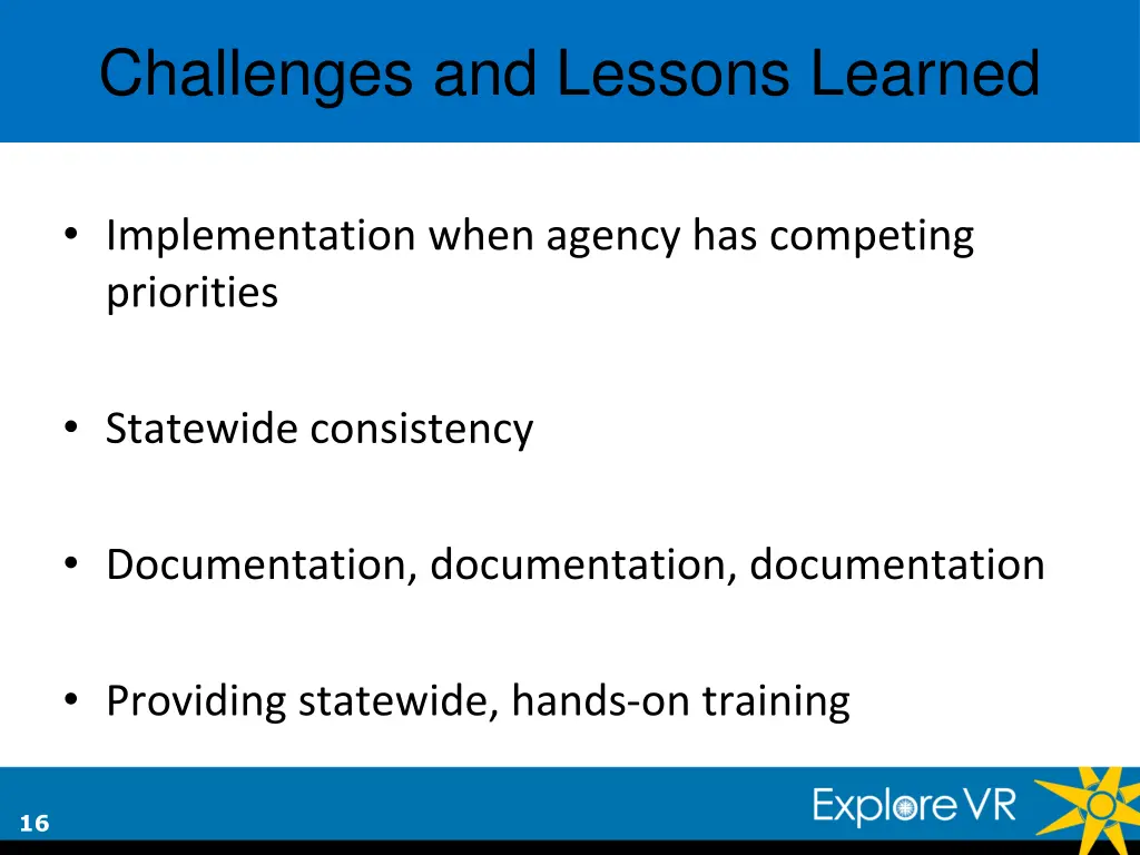 challenges and lessons learned