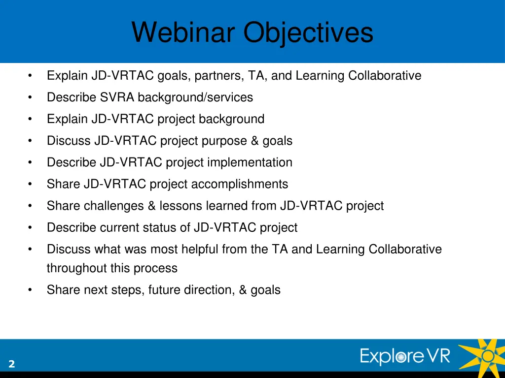 webinar objectives