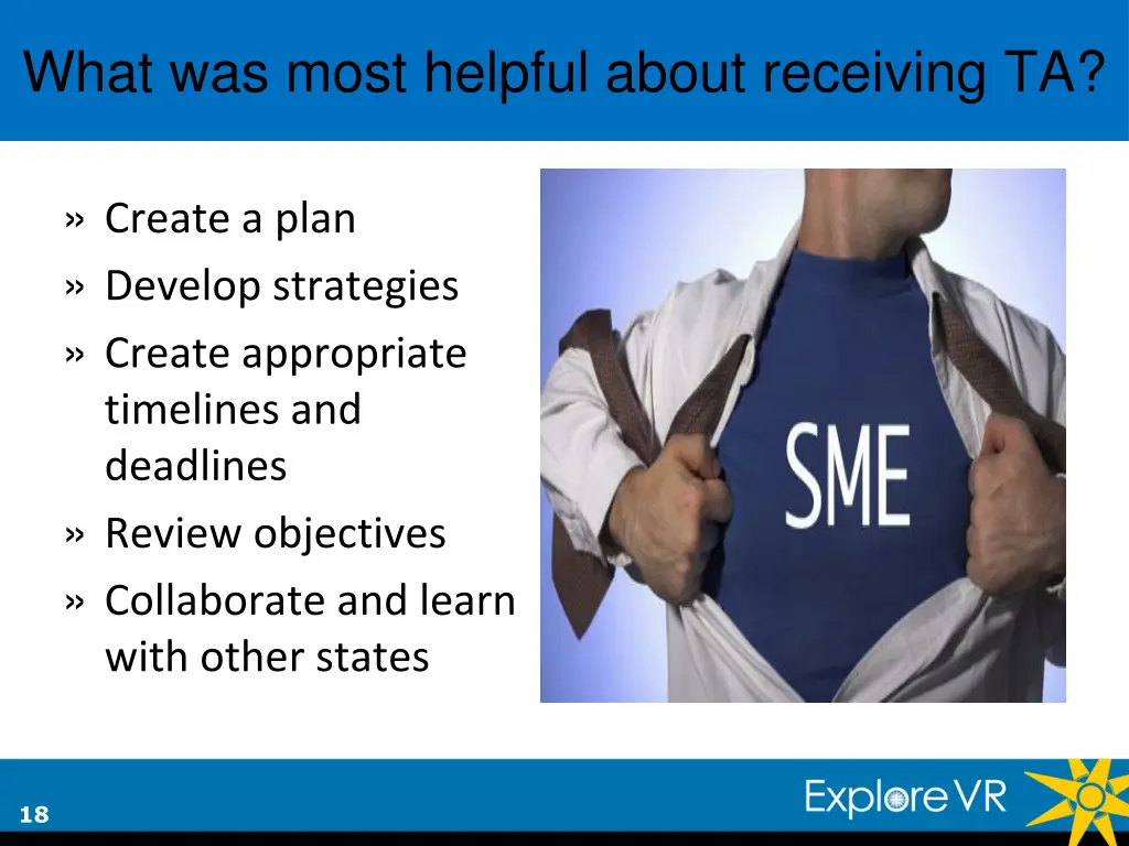 what was most helpful about receiving ta