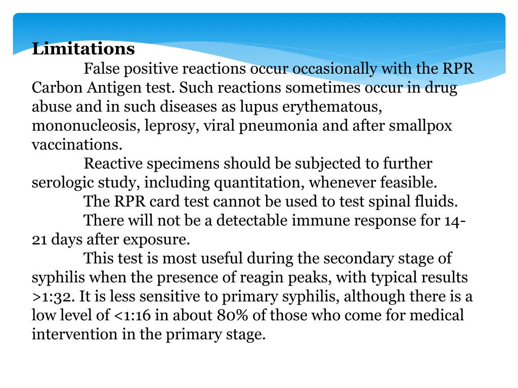 limitations carbon antigen test such reactions