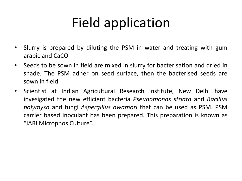 field application