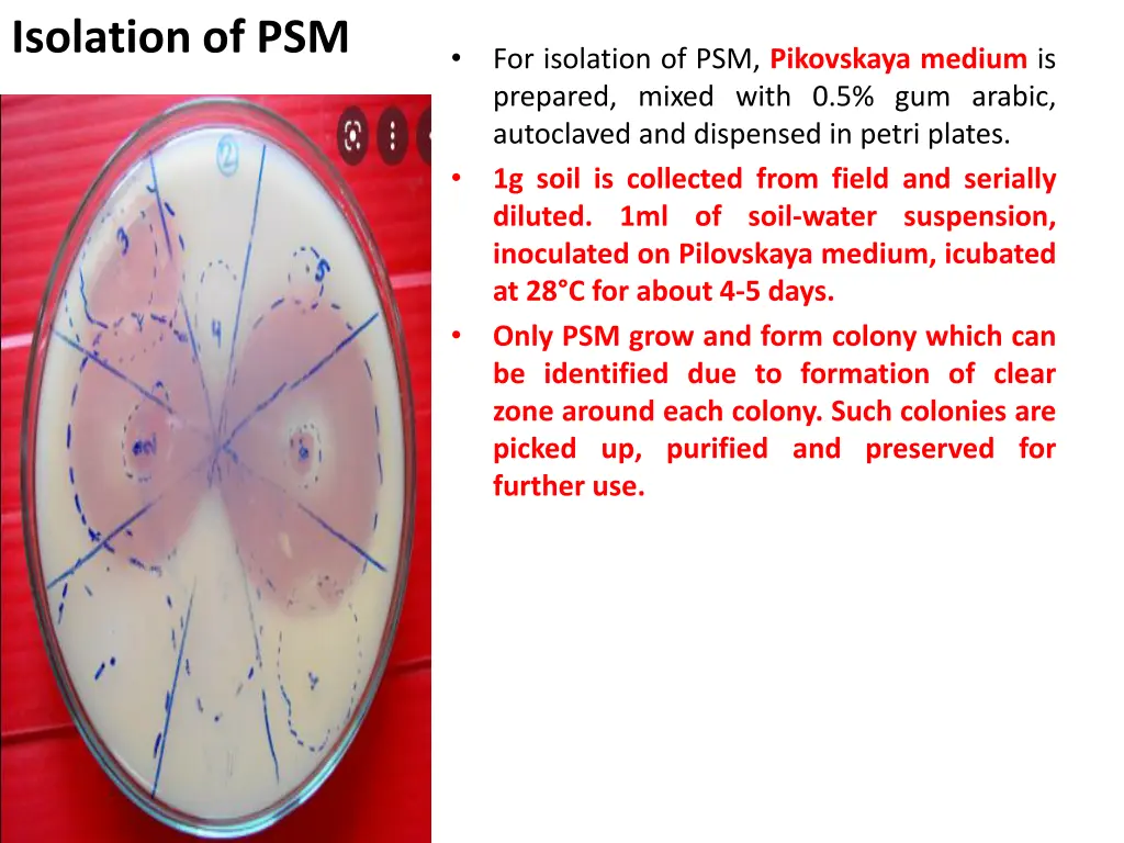 isolation of psm