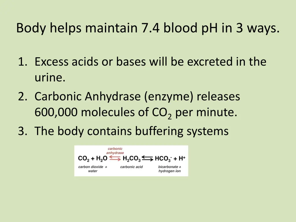 body helps maintain 7 4 blood ph in 3 ways