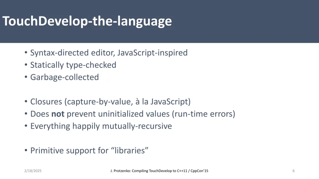 touchdevelop the language