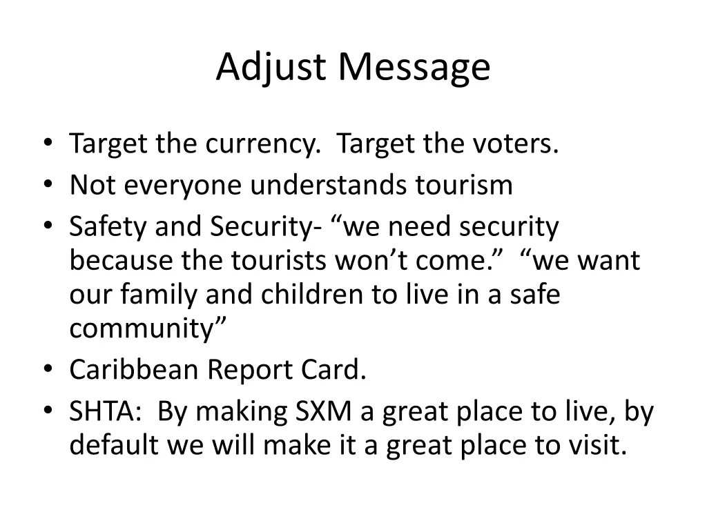 adjust message