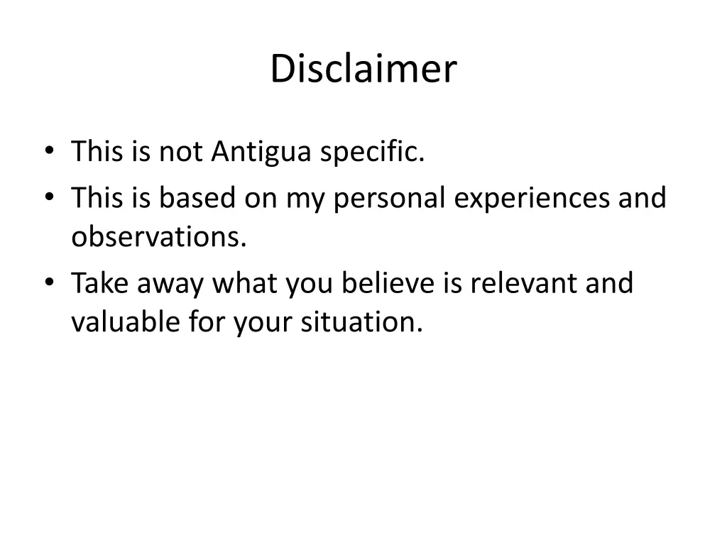 disclaimer