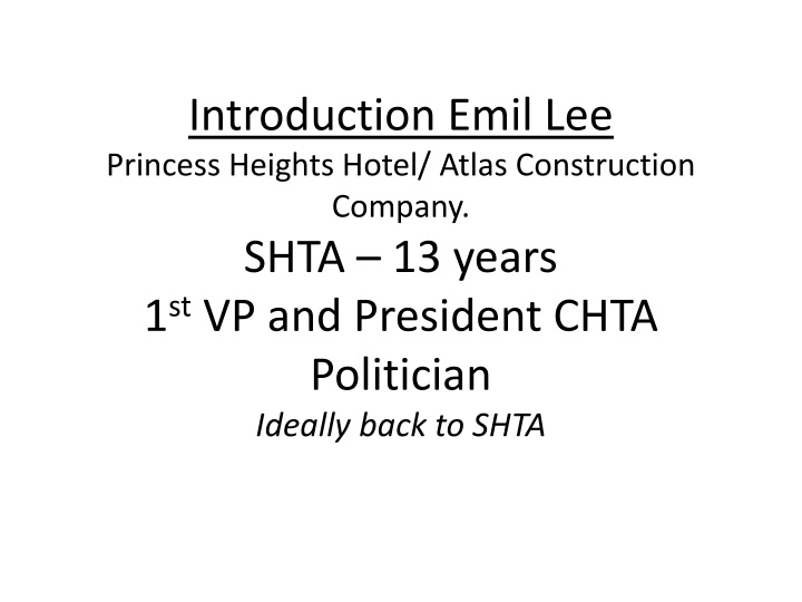 introduction emil lee princess heights hotel